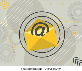 business concept illustration, vector illustration e mail, communication, newsletter, contact, creative concept web banner