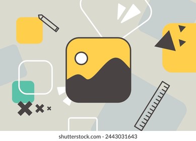 Business concept illustration. Vector illustration of gallery, photography, image, social media. Creative concept for web banner, social media banner, business presentation, marketing material