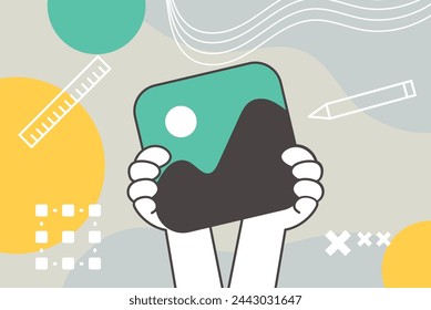 Business concept illustration. Vector illustration of gallery, photography, image, social media. Creative concept for web banner, social media banner, business presentation, marketing material