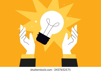 Business concept illustration. Vector illustration of idea, startup, brainstorming, creativity, innovation. Creative concept for web banner, social media banner, business presentation, marketing mater