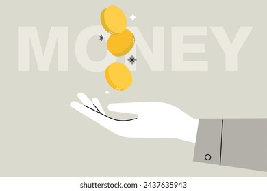 Business concept illustration. Vector illustration of money, finance, banking, profit, investment. Creative concept for web banner, social media banner, business presentation, marketing material. 