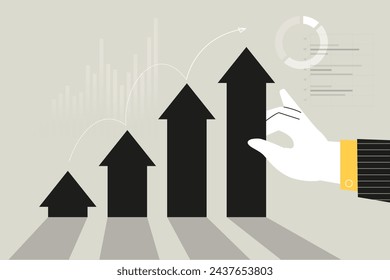  Business concept illustration. Vector illustration of business planning and strategy, annual report. Creative concept for web banner, social media banner, business presentation, marketing material. 