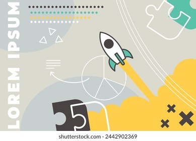 Business concept illustration. Vector illustration of product and service launch, startup, development. Creative concept for web banner, social media banner, business presentation, marketing material