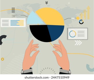 Ilustración de concepto de negocio. Ilustración vectorial de informes de negocio, estudios de mercado, planificación, análisis. Concepto creativo para el Anuncio de Web, Anuncio de medios sociales, presentación de negocios, marca