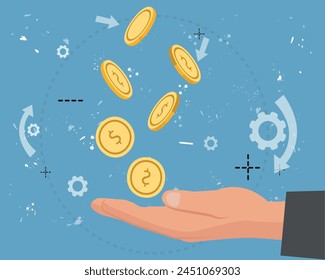 business concept illustration, vector illustration of savings, finance, banking, sale, creative concept web banner