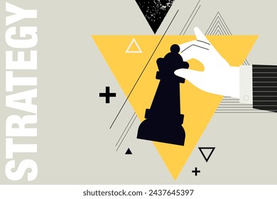 Business concept illustration. Vector illustration of business strategy, tactics, marketing, solutions. Creative concept for web banner, social media banner, business presentation, marketing material.
