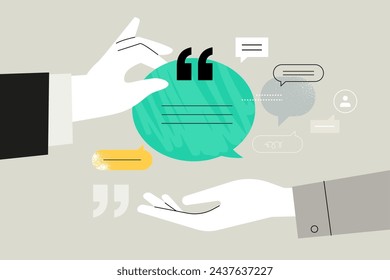 Business concept illustration. Vector illustration of testimonial, review, rating, comment, feedback. Creative concept for web banner, social media banner, business presentation, marketing material. 