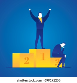Business concept illustration of a winning businessman