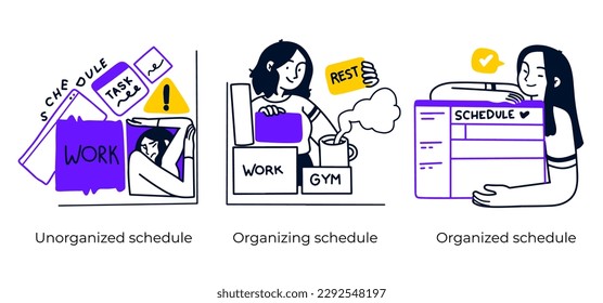 Business Concept illustrations. Mega set. Collection of scenes with men and women taking part in business activities. Vector illustration