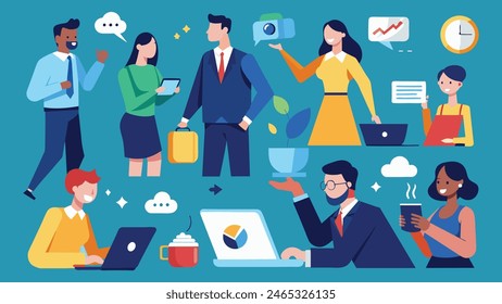 Business Concept illustrations mega set collection of scenes with men and women