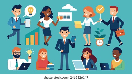Business Concept illustrations mega set collection of scenes with men and women
