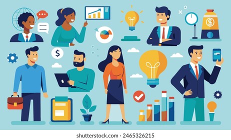 Business Concept illustrations mega set collection of scenes with men and women