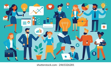 Business Concept illustrations mega set collection of scenes with men and women