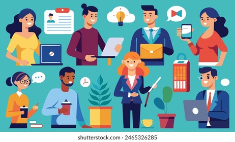Business Concept illustrations mega set collection of scenes with men and women