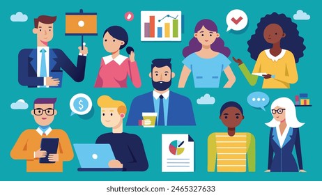 Business Concept illustrations mega set collection of scenes with men and women