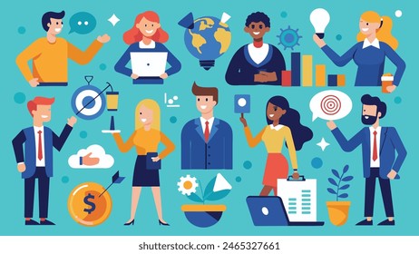 Business Concept illustrations mega set collection of scenes with men and women