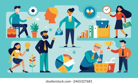 Business Concept illustrations mega set collection of scenes with men and women