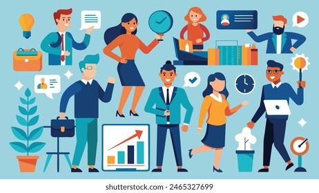 Business Concept illustrations mega set collection of scenes with men and women