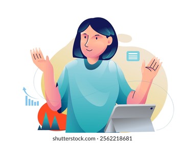 Business concept illustrations. Modern flat design illustration of Data Analysis