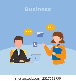 Business Concept illustrations. business process, team work and human resource management. Collection of scenes with men and women taking part in business activities. Vector illustration	