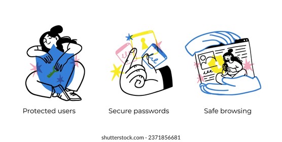 Business Concept illustrations. Scenes with men and women taking part in business activities. Vector illustration