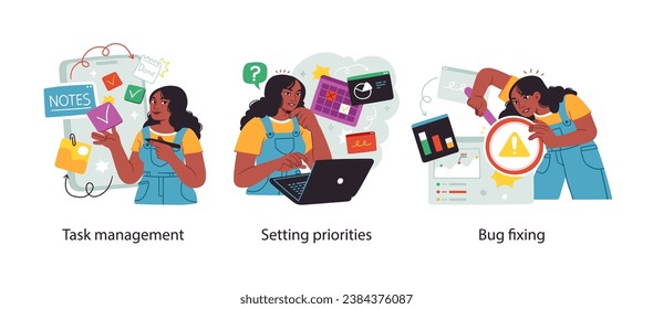 Ilustraciones de Business Concept. Escenas con hombres y mujeres participando en actividades empresariales. Ilustración del vector