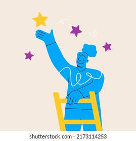 Business concept illustrations.  Setting project goals. Colorful vector illustration