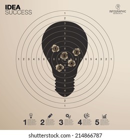 Business concept info graphic template. Business target marketing dart idea. Can be used for work flow layout, banner, diagram, web design.