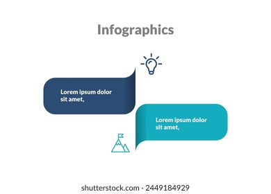 Business concept infographic with 2 steps, options, processes. Vector illustration.