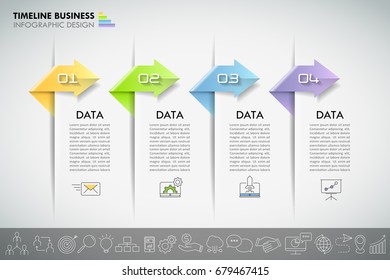 Concepto de negocio plantilla de infografía 4 pasos, Puede utilizarse para flujo de trabajo, diseño, pasos, opciones de número, escala de tiempo o proyecto de hitos.