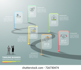 Modelo de infográfico conceito de negócios 6 etapas, pode ser usado para layout de fluxo de trabalho, diagrama, opções de número, linha do tempo ou projeto marcos.