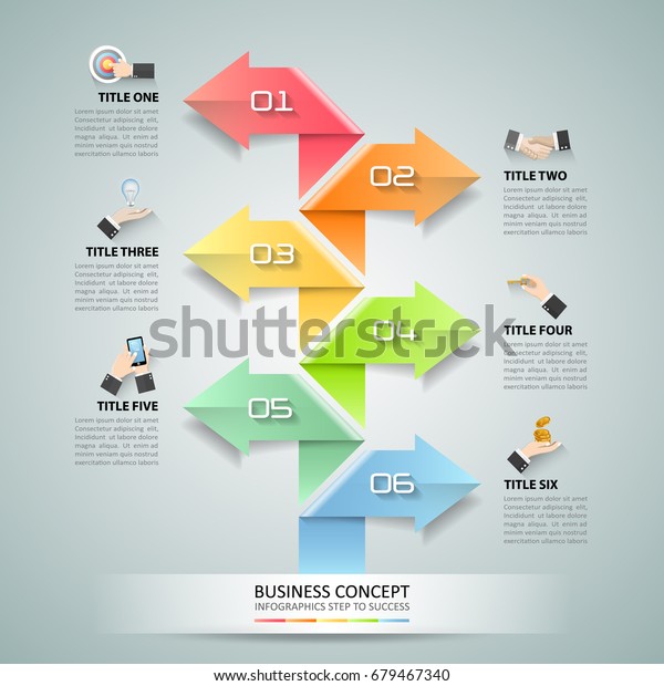 Business Concept Infographic Template 6 Steps Stock Vector (Royalty ...