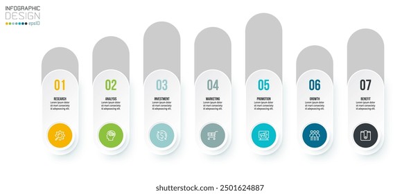 Plantilla de infografía de concepto de negocio con gráfico de barras.