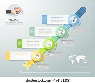 La plantilla infográfica de concepto de negocio se puede utilizar para el diseño de flujo de trabajo, el diagrama, las opciones de número, la escala de tiempo o el proyecto de hitos.