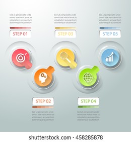 Business concept infographic template can be used for workflow layout, diagram, number options, timeline or milestones project.