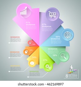 Business concept infographic template can be used for workflow layout, diagram, number options, timeline or milestones project.