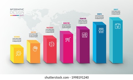 Business concept infographic template with chart.