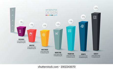 Business concept infographic template with chart.