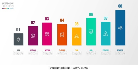 Plantilla infográfica de concepto de negocio con gráfico.