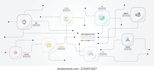 Concepto de negocio Plantilla infográfica con gráfico.