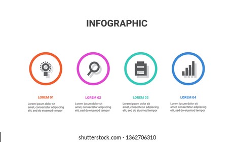 Business concept. Infographic template with number 4 option or step.Vector illustration.