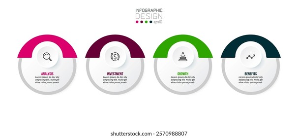 Business concept infographic template with option.

