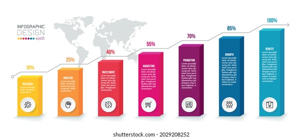 Business concept infographic template with percentage option.