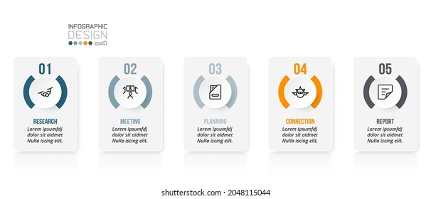 Business concept infographic template with step.