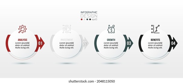 Business concept infographic template with step.