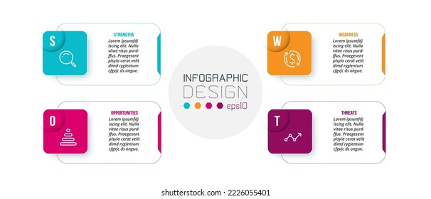 Business concept infographic template with swot analysis.