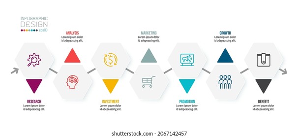 Business concept infographic template with timeline