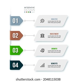 Business concept infographic template with workflow.