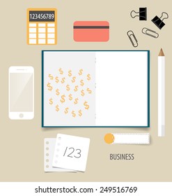 Business concept. Infographics background E-commerce. Flat design.