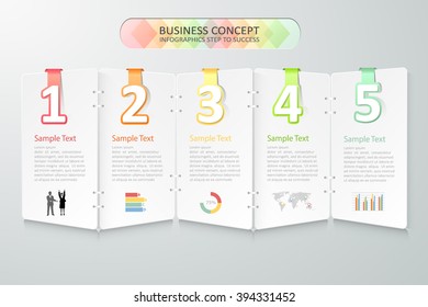 Business concept infographics. Vector illustration. can be used for workflow layout, diagram, number options, graphic or website layout.